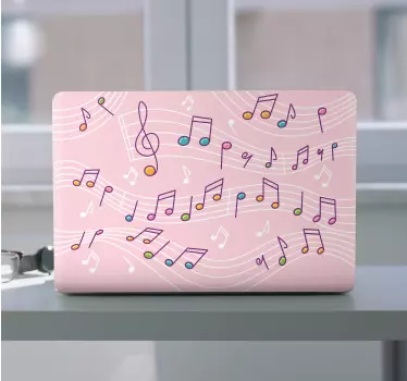 Laptop Aufkleber musiknotenmuster - TenStickers