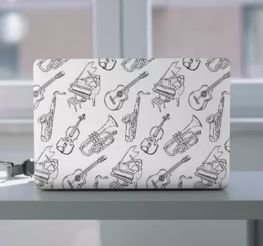 Laptop Aufkleber muster für musikinstrumente - TenStickers