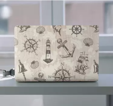 Laptop Aufkleber nautische kartenelemente - TenStickers