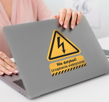 Laptop Aufkleber nicht berühren! Elektrisches gerät! - TenStickers