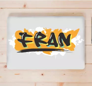 Laptop Aufkleber kantiges graffiti mit namen - TenStickers