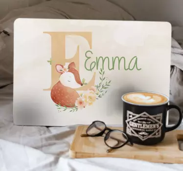 Laptop Aufkleber personalisierter süßer fuchs - TenStickers