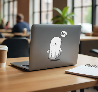Laptop Aufkleber pessimistisches gespenst - TenStickers