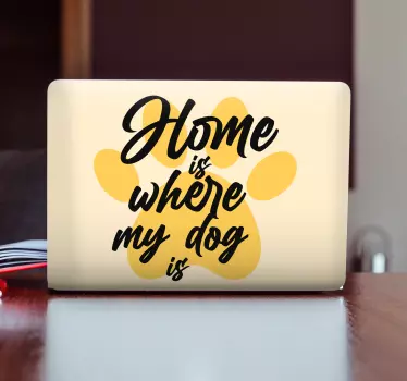 Laptop Aufkleber pfotenabdruck nach hause - TenStickers