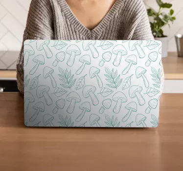 Laptop Aufkleber pilzblattmuster - TenStickers