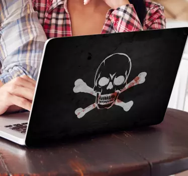 Laptop Sticker Piratenflagge - TenStickers