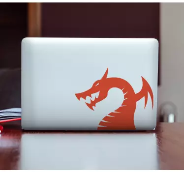Laptop aufkleber raging dragon silhouette - TenStickers