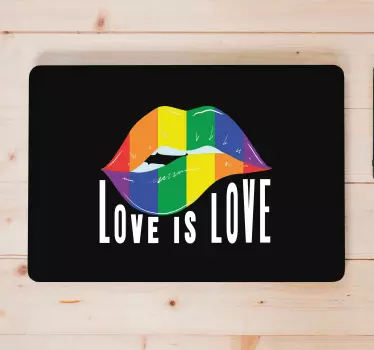 Laptop Aufkleber regenbogen-lippensymbol - TenStickers