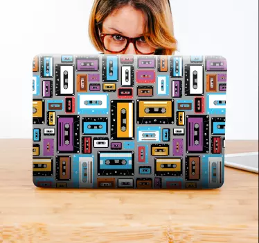 Laptop Aufkleber retro-kassettenstil - TenStickers