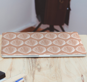 Laptop Folie Retro Muschelmuster beige - TenStickers