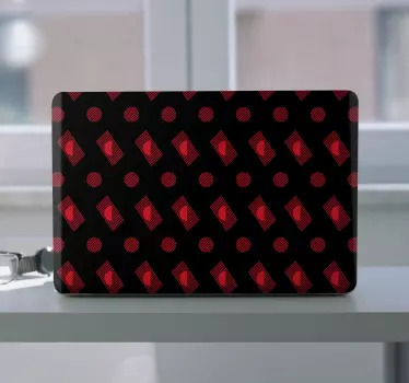 Laptop Aufkleber rote geometrische muster - TenStickers