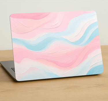 Laptop aufkleber ruhige rosa blaue welle - TenStickers