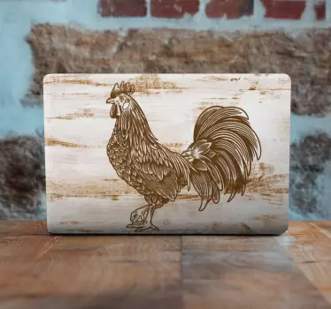 Laptop Aufkleber rustikale hahnillustration - TenStickers