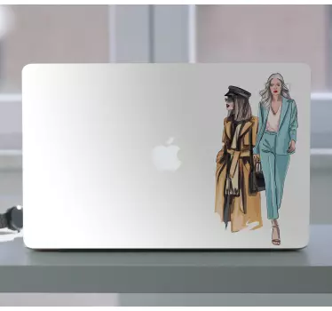 Laptop Aufkleber schicke modeillustration - TenStickers