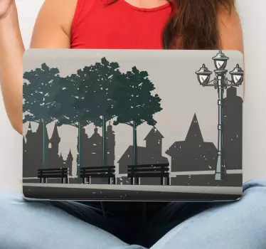 Laptop aufkleber stadtpark szene - TenStickers