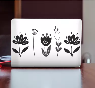 Laptop Aufkleber stilisiertes blumenarrangement - TenStickers