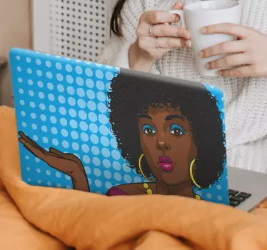 Laptop aufkleber stilvolles frauenporträt - TenStickers