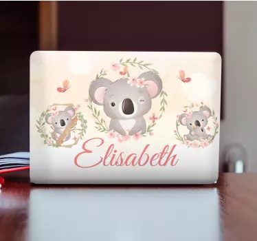 Laptop aufkleber babykoalas mit namen - TenStickers