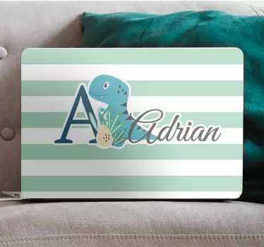 Laptop aufkleber baby dinosaurier mit namen - TenStickers