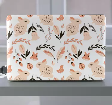 Laptop Aufkleber süßes häschenmuster - TenStickers
