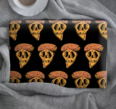 Laptop Aufkleber totenkopf-pizza-muster - TenStickers