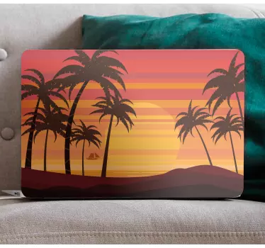 Laptop aufkleber tropische abendlandschaft - TenStickers