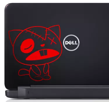 Laptop Sticker verprügelte Katze - TenStickers