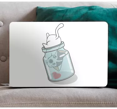Laptop aufkleber verspielte katzen dose - TenStickers