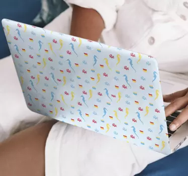 Laptop aufkleber verspielte meeresbewohner - TenStickers