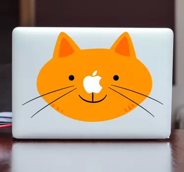 Laptop aufkleber verspieltes katzen gesicht - TenStickers