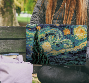 Laptop Aufkleber vincent van gogh „sternennacht“ - TenStickers