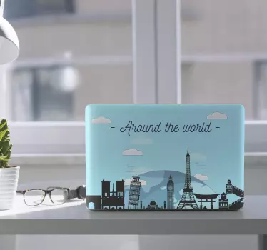 Laptop aufkleber wahrzeichen der kontinente - TenStickers