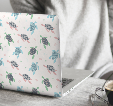 Laptop Folie weiche Farbe Schildkröten - TenStickers
