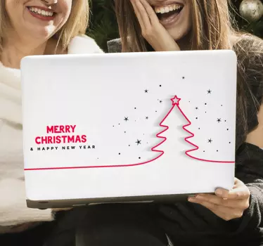 Laptop aufkleber weihnachtsbaum arrangement - TenStickers