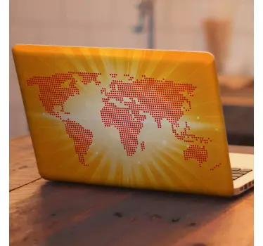 Laptop aufkleber weltkarten punkte - TenStickers