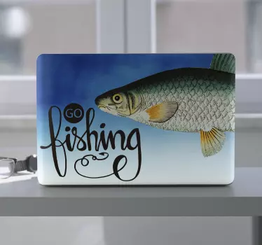 Laptop Aufkleber werfen sie ihre angel aus - TenStickers