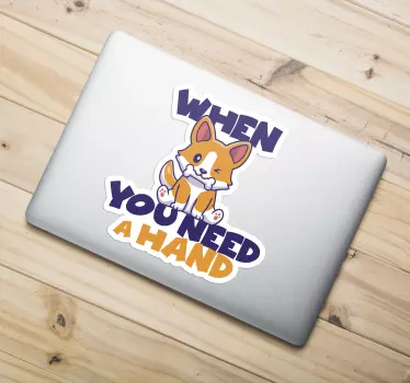 Laptop Aufkleber When you need a hand - TenStickers