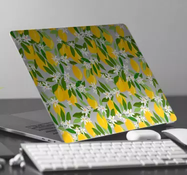 Laptop aufkleber zitronenblütenmuster - TenStickers