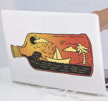 Laptop Sticker Tropische Flasche - TenStickers