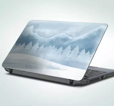 Laptop Sticker Verschneite Berge - TenStickers