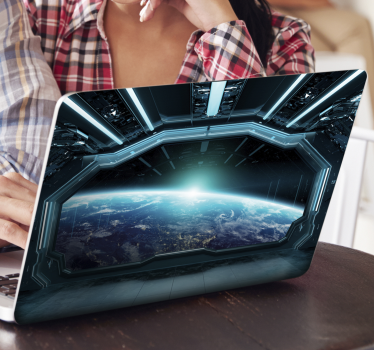Laptop Sticker Weltraum Ufo - TenStickers