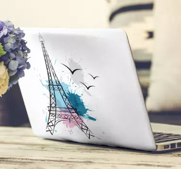 Laptop Sticker Eiffelturm - TenStickers