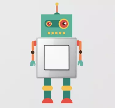 Wandtattoo Kinderzimmer Lichtschalter Sticker Roboter - TenStickers