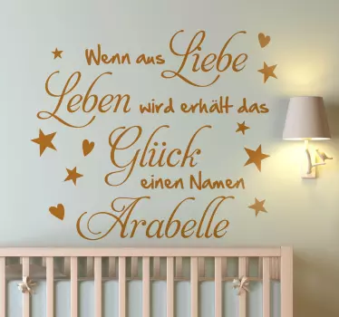Wandtattoo Sprüche Liebe, Leben, Glück Sticker - TenStickers
