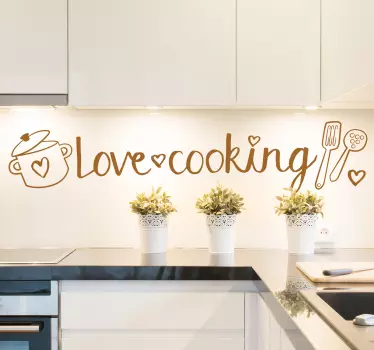 Wandtattoo Küche Love Cooking - TenStickers
