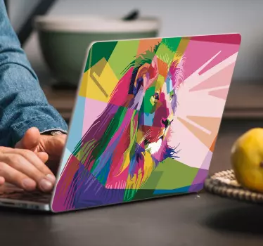 Löwe Kaleidoskop Notebook Aufkleber - TenStickers