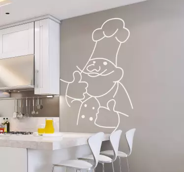Lustiger Küchenchef Wandtattoo Küche - TenStickers