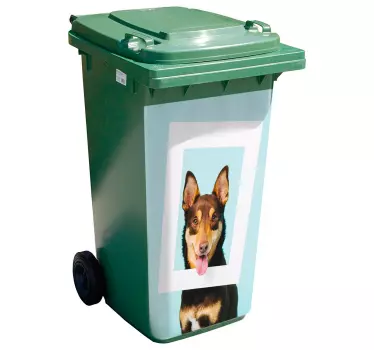 Lustiger Mülltonnenaufkleber Hund - TenStickers