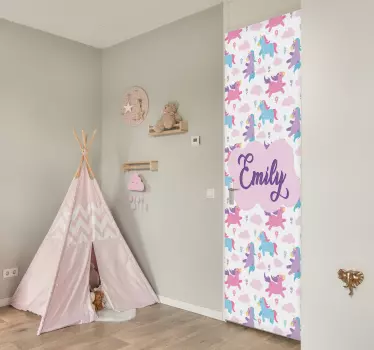 Märchen Sticker Einhorn Muster personalisierbar - TenStickers