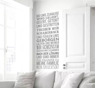 Meine Familie Wandtattoo Wohnzimmer - TenStickers